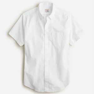 Short-sleeve Broken-in organic cotton oxford shirt